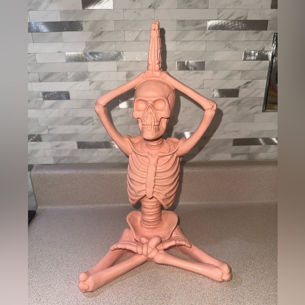 BNWOT, Pink yoga skeleton decor